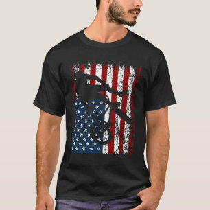 BMX Bike Rider BMX Bike America USA Flag T-Shirt