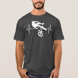 BMX Bike Rider Heartbeat Line Motocross BMX T-Shirt