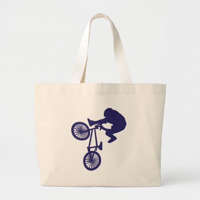 BMX BIKE RIDER LARGE TOTE BAG (Front)