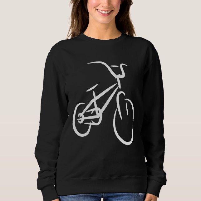 BMX Bike Sketch BMX Rider Wheelie Bike Sweatshirt (Front)
