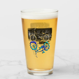 BMX Bike Sport Coloured Reflection  Glass