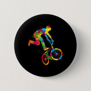 Bmx Bike Stunt Rider Boys Children 6 Cm Round Badge