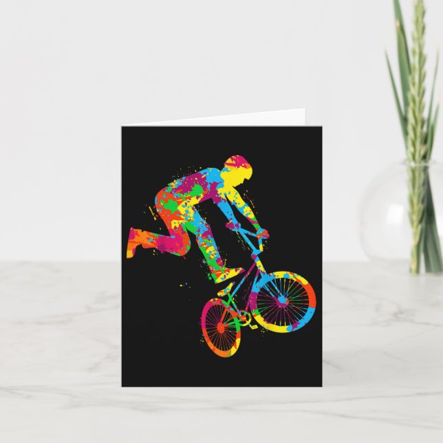 Bmx Bike Stunt Rider Boys Children  Card (Front)