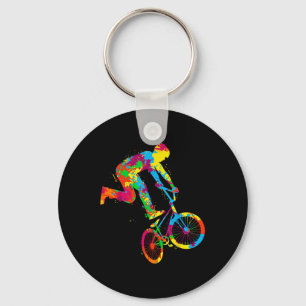 Bmx Bike Stunt Rider Boys Children Key Ring