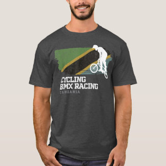 BMX Bike Tanzania Flag Biking Cycling Racing BMX  T-Shirt