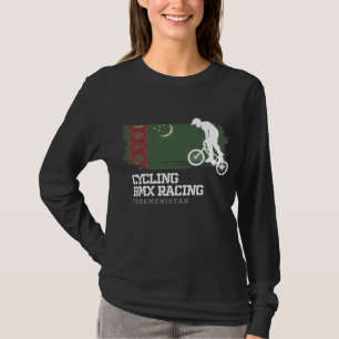 BMX Bike Turkmenistan Flag Biking Cycling Racing B T-Shirt