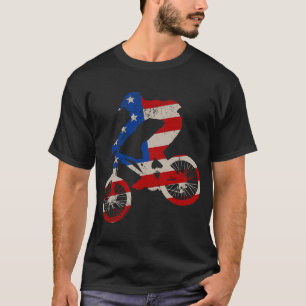 BMX Bike Usa BMX Vintage Gifts American Flag Men W T-Shirt