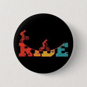 BMX Bike Vintage Trick Gift for Boys Kids 6 Cm Round Badge