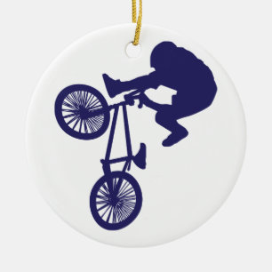 BMX Biker Ceramic Tree Decoration