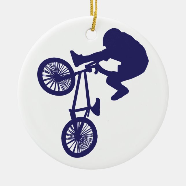 BMX Biker Ceramic Tree Decoration (Front)