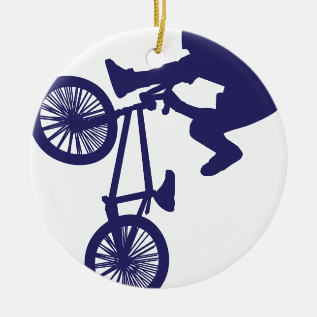 BMX Biker Ceramic Tree Decoration (Front)