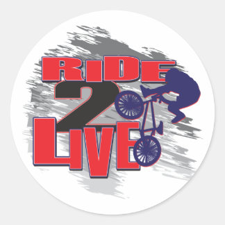 BMX Biker Ride to Live Classic Round Sticker