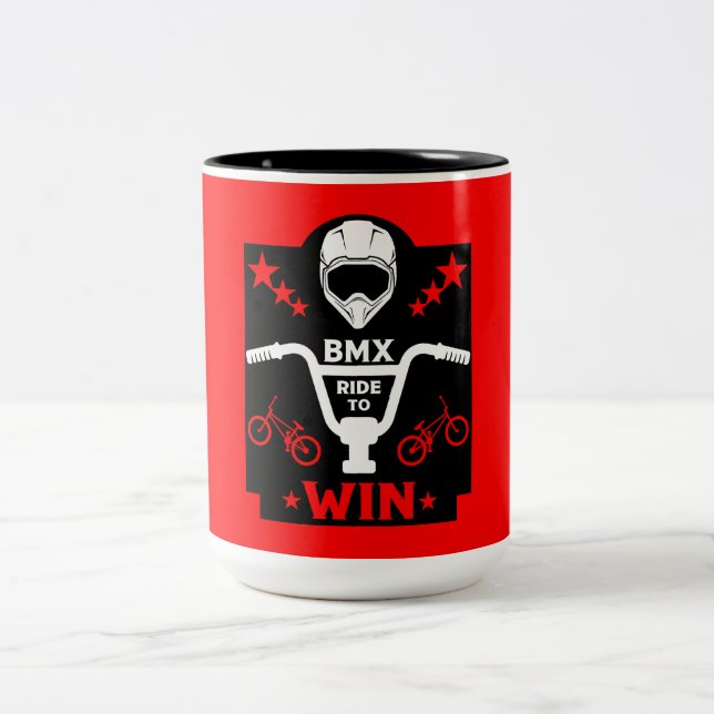 Bmx Bikers Freestyle Two-Tone Coffee Mug (Center)