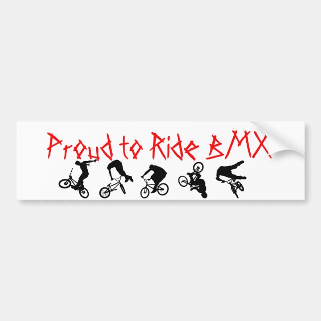 BMX Bumper Sticker Proud to Ride BMX (Front)