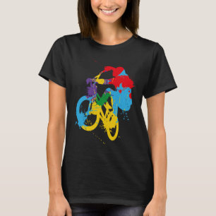 BMX colour bicycle fans bike biker BMX bicyclist v T-Shirt