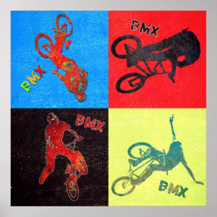 BMX colour explosion, Copyright Karen J Williams Poster