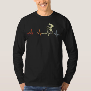 BMX Cyclist Heartbeat BMX Wheelie Bike T-Shirt