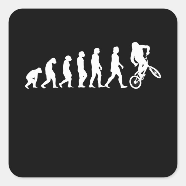 Bmx Evolution Cycling Bike Biker Gift Square Sticker (Front)