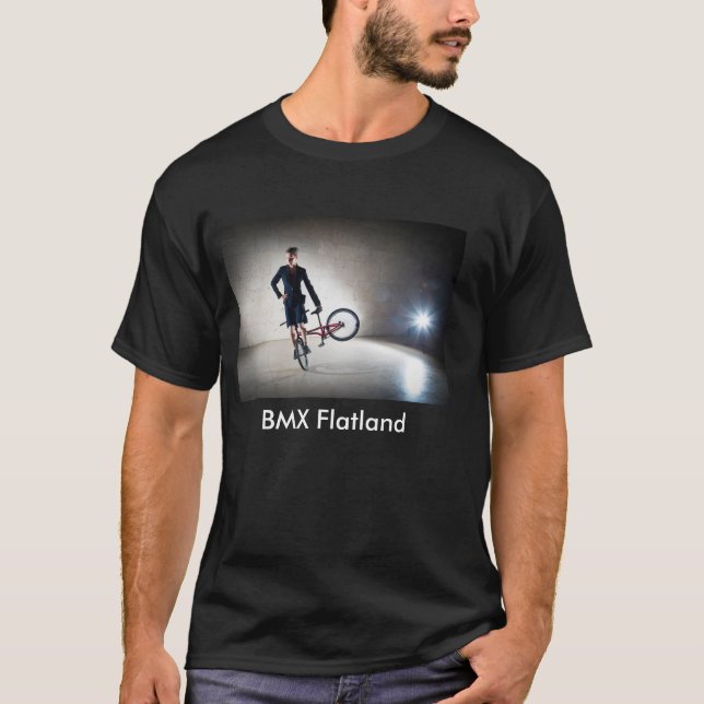 BMX Flatland T-Shirt with customisable text (Front)