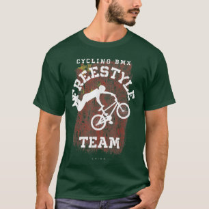 BMX Freestyle Bike China Flag Biking Cycling BMX  T-Shirt