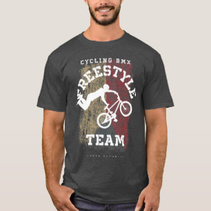BMX Freestyle Bike Czech Republic Flag Biking Cycl T-Shirt