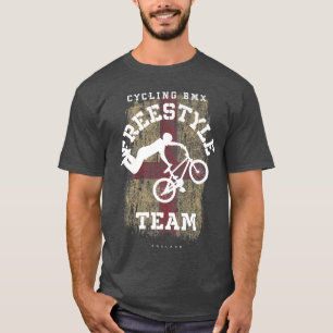 BMX Freestyle Bike England Flag Biking Cycling BMX T-Shirt