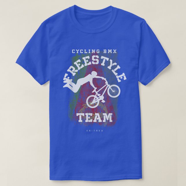BMX Freestyle Bike Eritrea Flag Biking Cycling BMX T-Shirt (Design Front)
