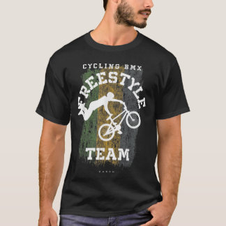BMX Freestyle Bike Gabon Flag Biking Cycling BMX T-Shirt