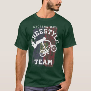 BMX Freestyle Bike Haiti Flag Biking Cycling BMX T-Shirt