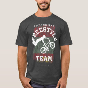 BMX Freestyle Bike Mongolia Flag Biking Cycling BM T-Shirt