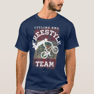 BMX Freestyle Bike Peru Flag Biking Cycling BMX  T-Shirt