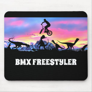 BMX Freestyler with Dinosaurs     Mouse Pad