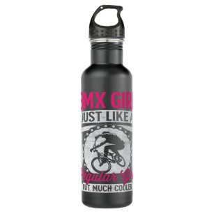 BMX Girl Motocross Bike Racing Bicycle Stunt Rider 710 Ml Water Bottle