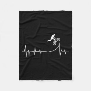 Bmx Heartbeat Stunt Freestyle Driver Children Boys Fleece Blanket