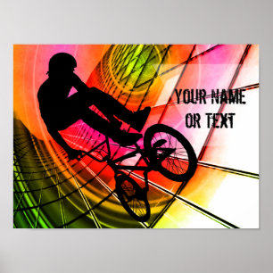 BMX in Lines & Circles Customise Poster