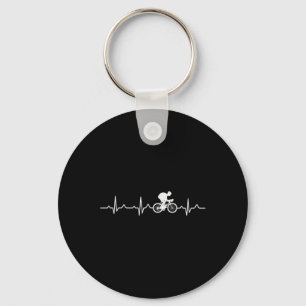 Bmx Mtb Cyclist Heartbeat Mountain Bike Riders Key Ring
