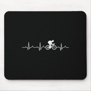 Bmx Mtb Cyclist Heartbeat Mountain Bike Riders Mouse Pad