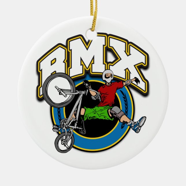 BMX One Handed Trick Ceramic Ornament (Front)