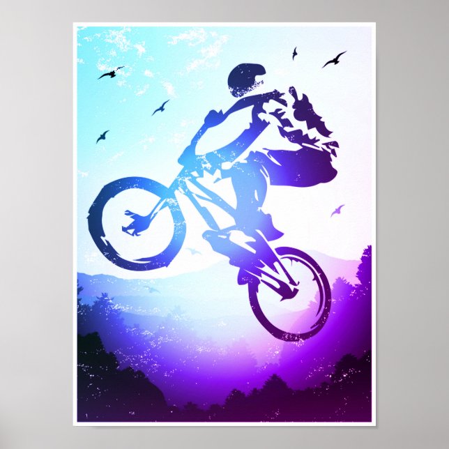 Bmx Poster - Bmx Bike - Colourful Bmx Poster Print (Front)
