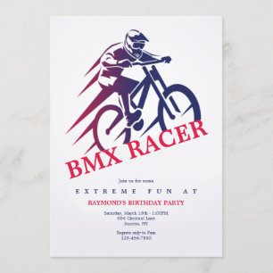 BMX Racer Party Invitations