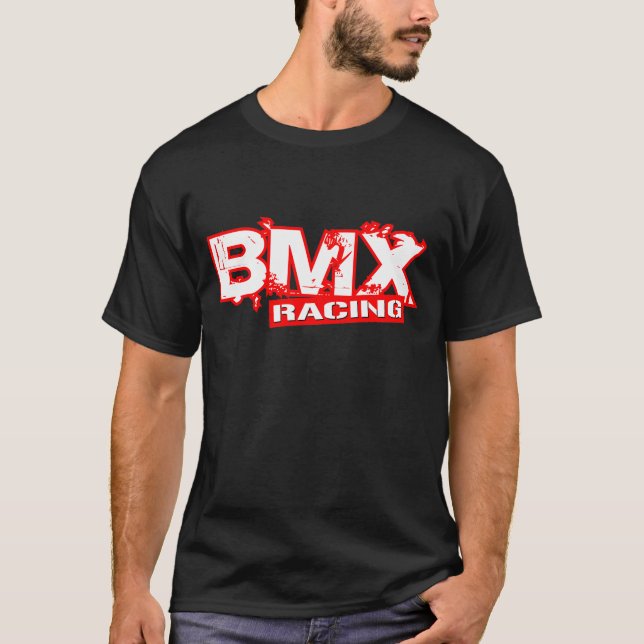 BMX RACING RED WHITE T-Shirt (Front)