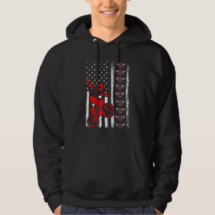 Bmx Retro American Flag Bmx 4th Of July Hoodie