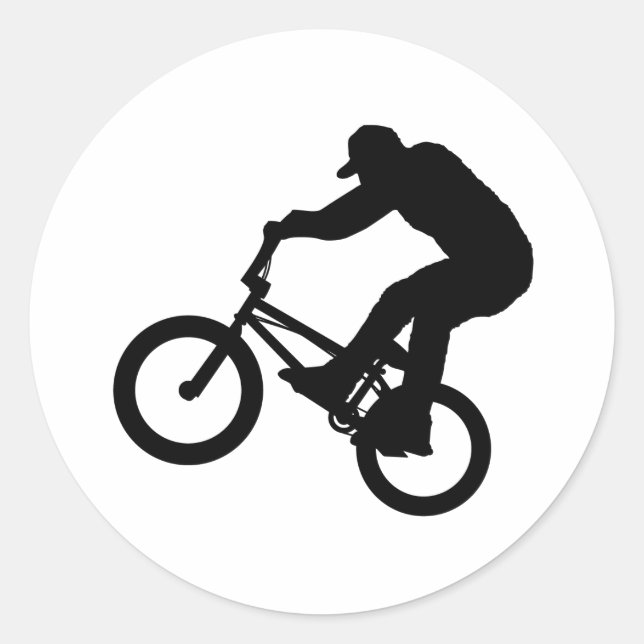 BMX Rider Classic Round Sticker (Front)