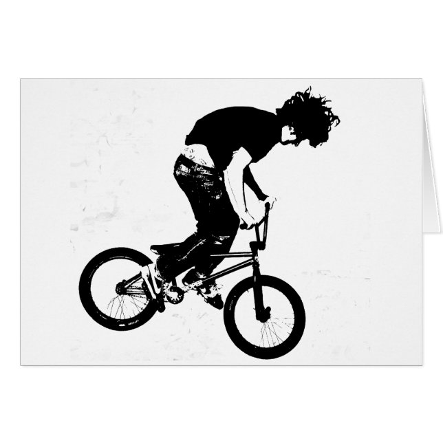 BMX Rider in Black and White (Front Horizontal)