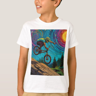 BMX Rider on Mountain Slope T-Shirt