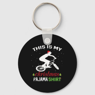 Bmx Rider Xmas Gift Tee Family Matching Pajama  Key Ring