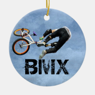 BMX Rules Christmas Ornament, Copyright Karen J Wi Ceramic Ornament