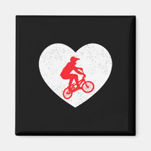 Bmx Silhouette Biker Bicycle Valentine Heart Shape Magnet