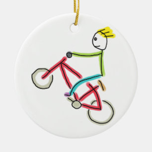 BMX Stickman Ceramic Ornament