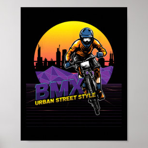 Bmx Street Style Urn Cyclist Biker Extreme Sports Poster